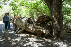 سیل روستای سیجان (آدران) جاده چالوس